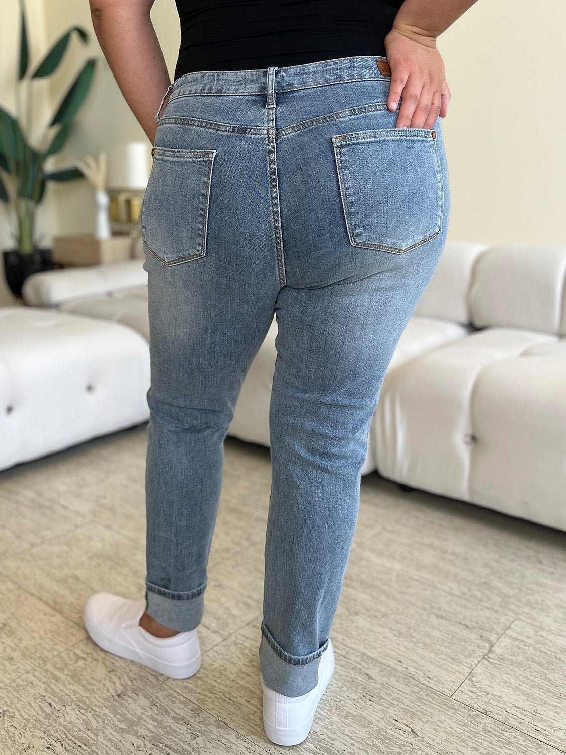 Judy blue full size high waist cuff hem skinny jeans