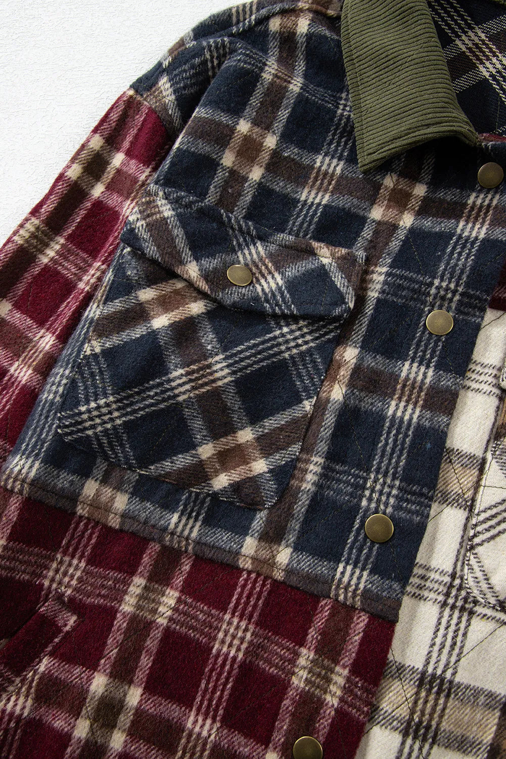 Plaid button up long sleeve jacket