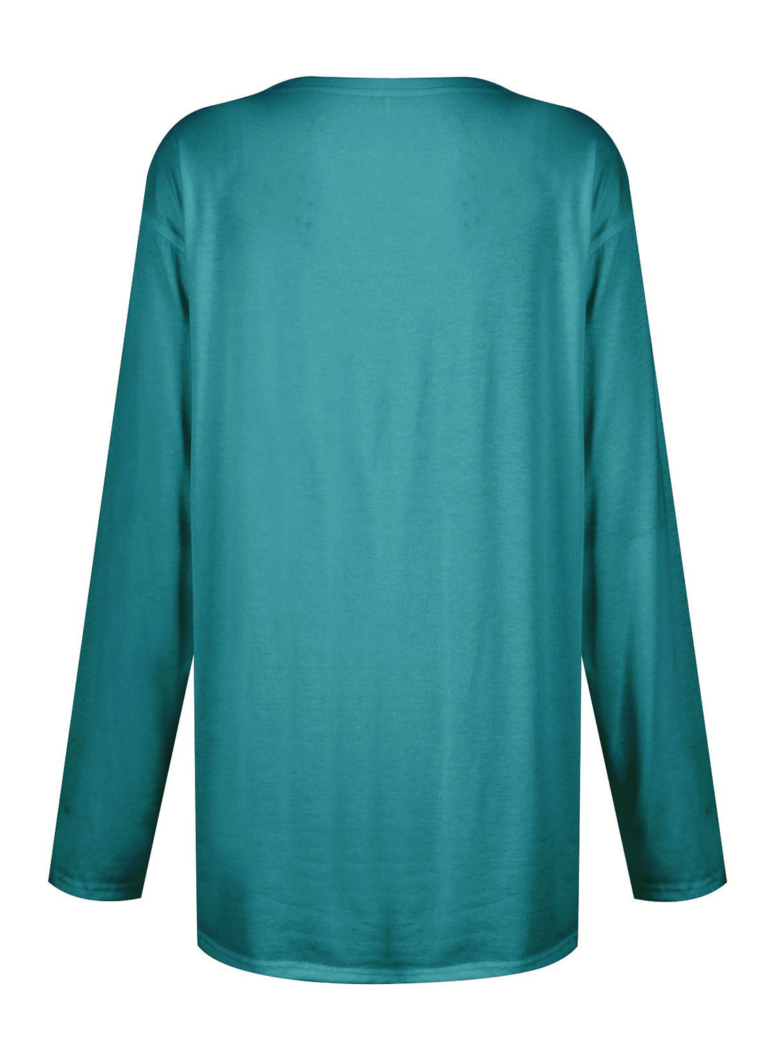 Full size pocketed round neck long sleeve t-shirt