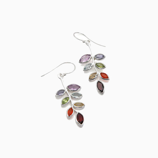 Leaf shape alloy earrings - multicolor / one size