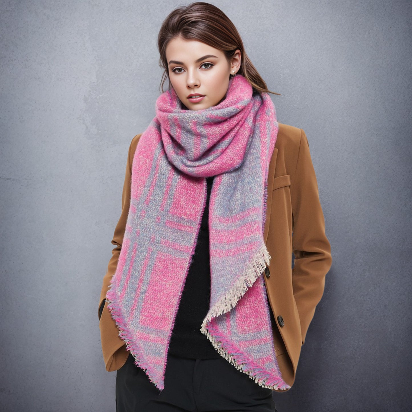 Raw hem polyester scarf