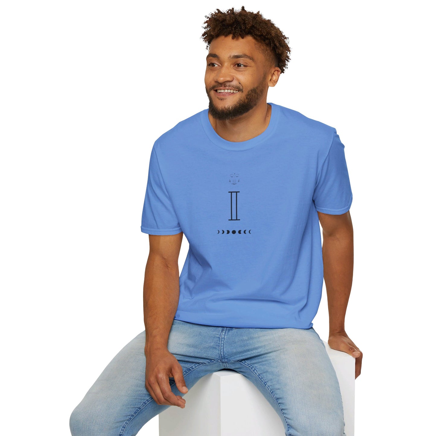 Kay chimba equanimity unisex softstyle t-shirt - s / carolina blue