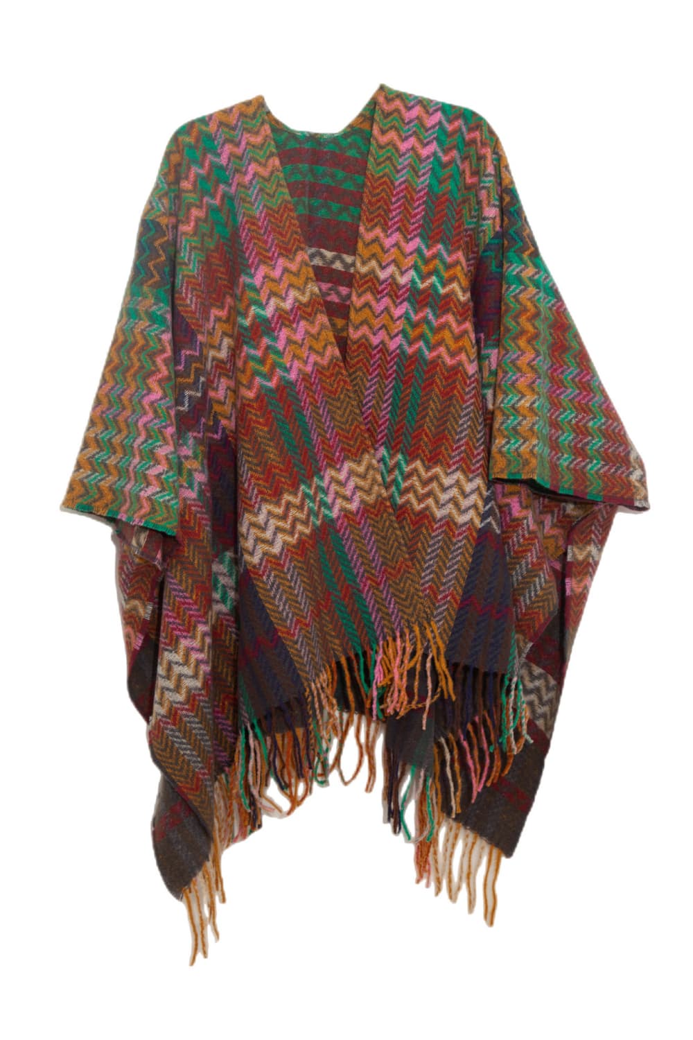 Plaid fringe detail scarf - matcha green / one size