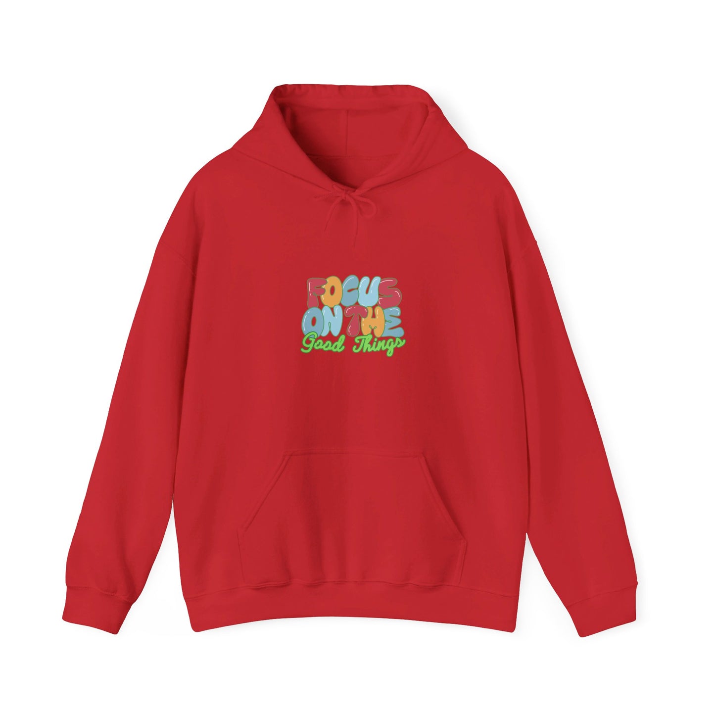 Kay chimba focus on the good things unisex heavy blend™ hooded sweatshirt - red / s - hoodie