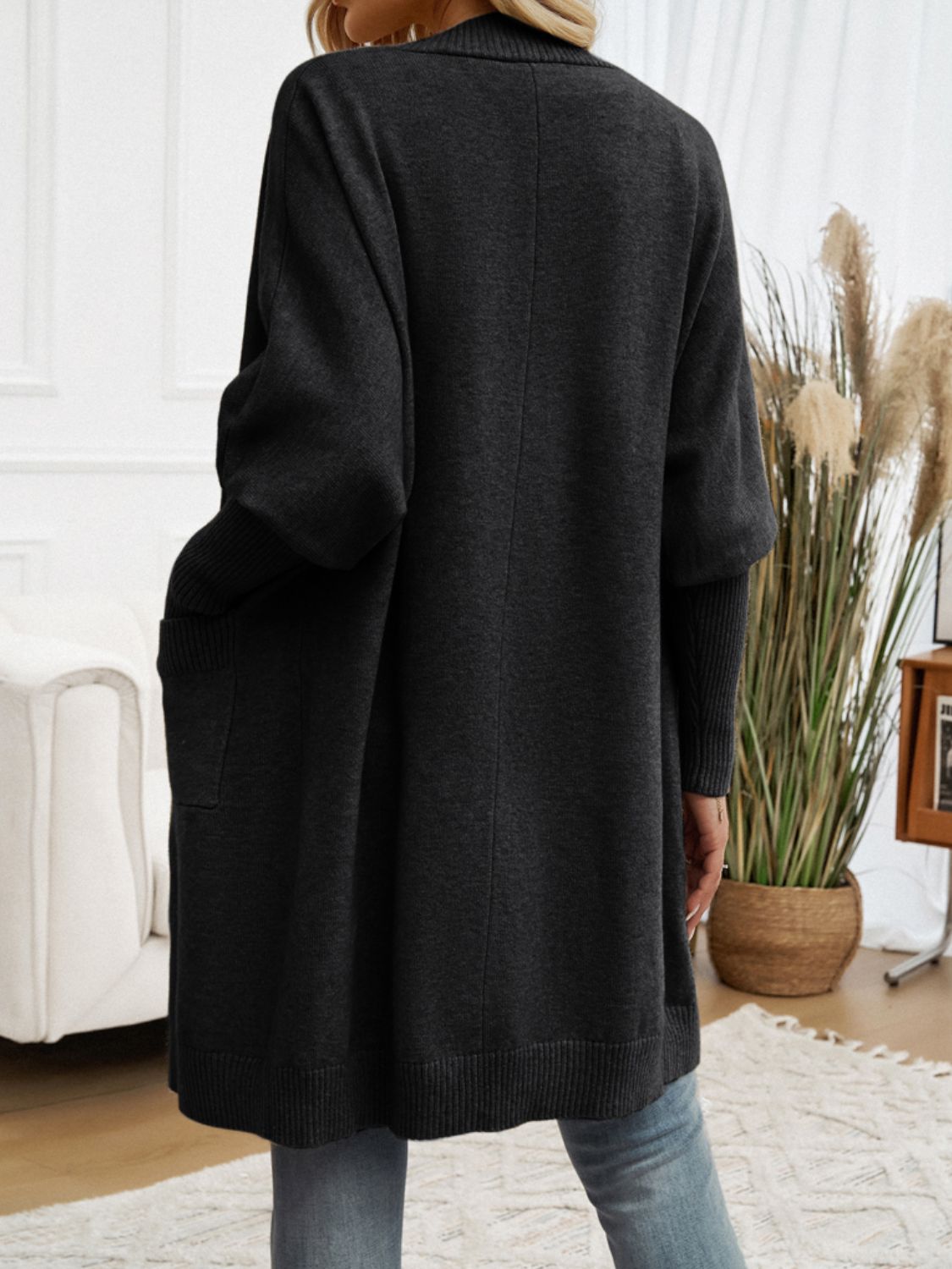 Open front long sleeve cardigan