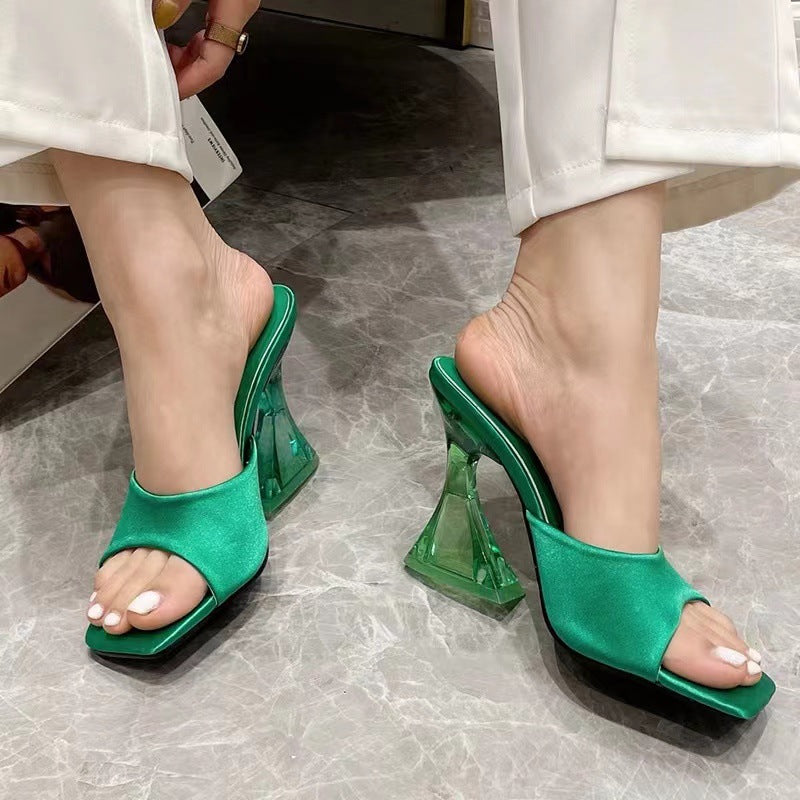 Open toe high heel sandals