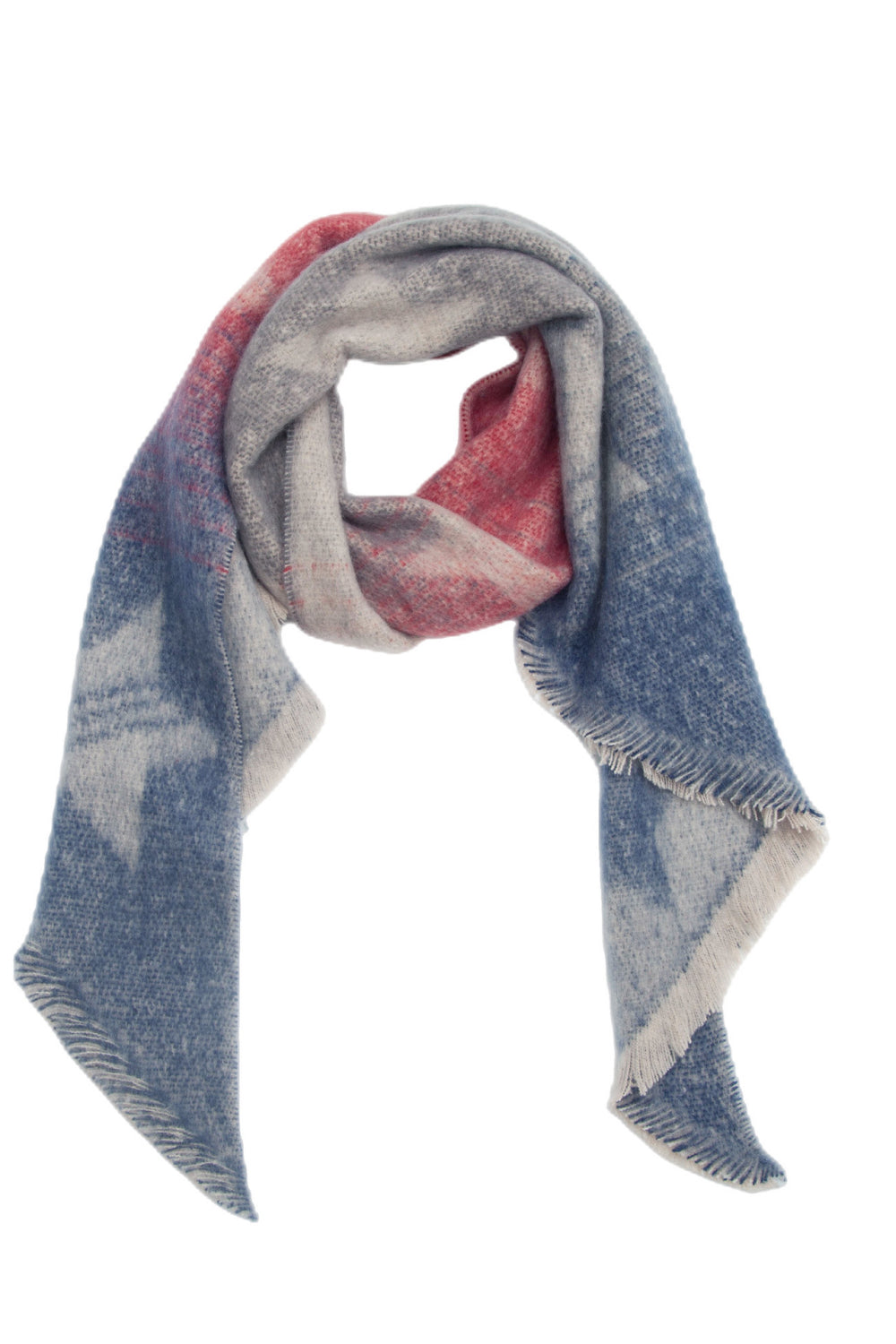 Raw hem polyester scarf - style a / one size