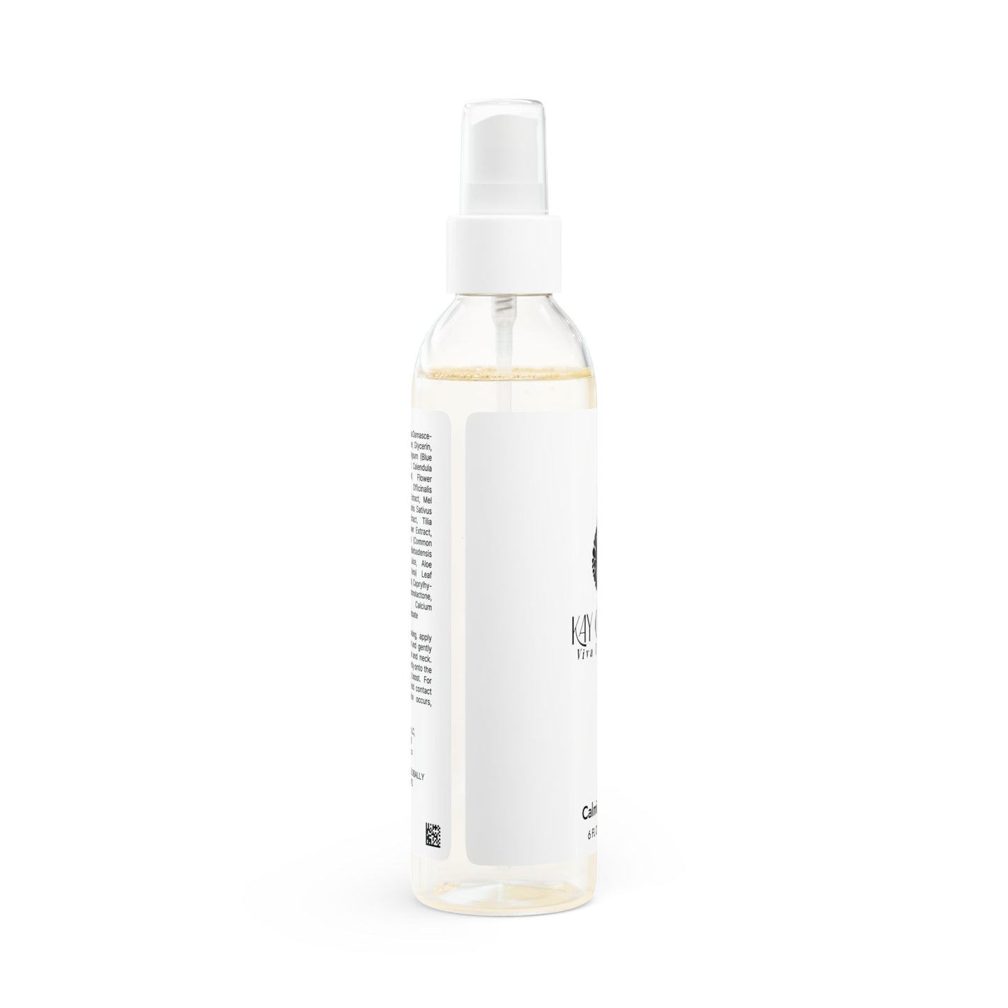 Kay chimba calming toner 6oz - clear bottle + white sprayer - beauty products