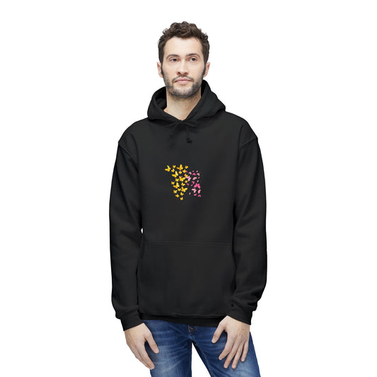 Kay chimba mariposa amarillo unisex hooded sweatshirt made in us - black / s - hoodie