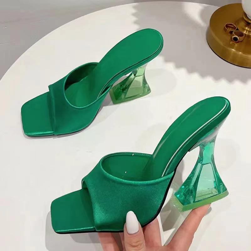 Open toe high heel sandals