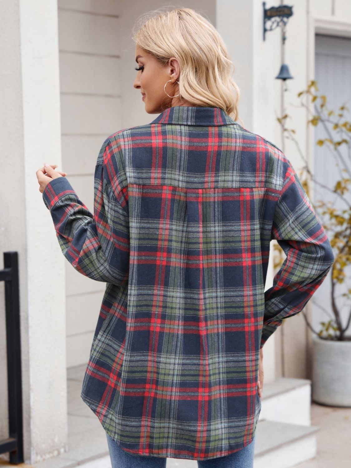 Mandy plaid button up long sleeve shirt