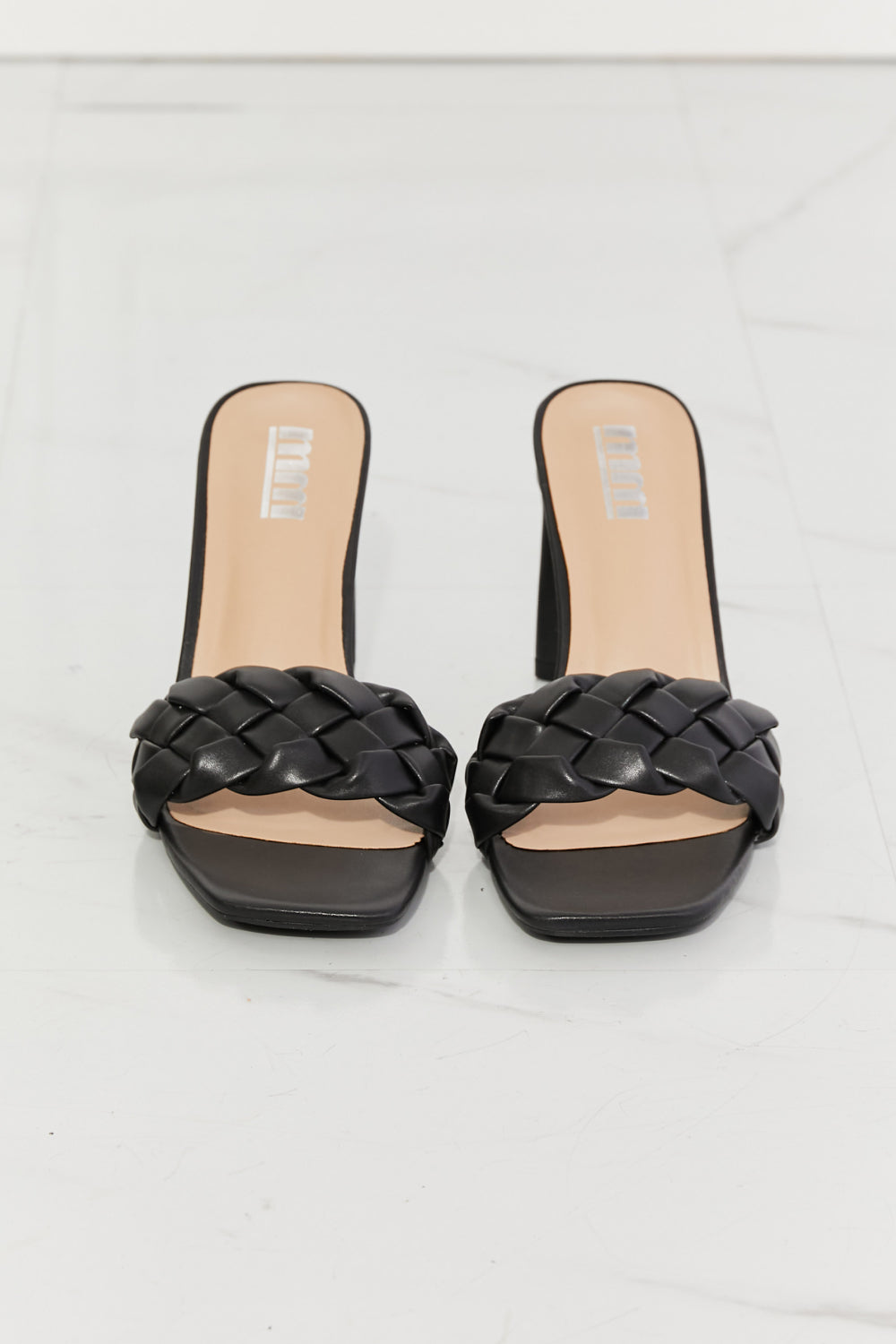 Mmshoes top of the world braided block heel sandals in black