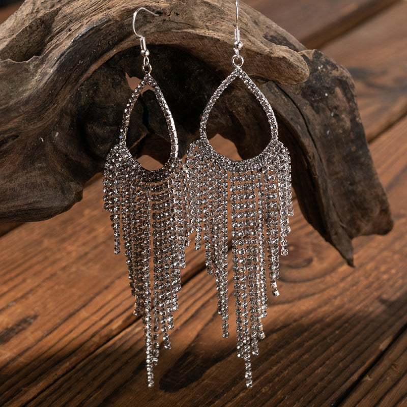 Alloy dangle earrings - transparent / one size