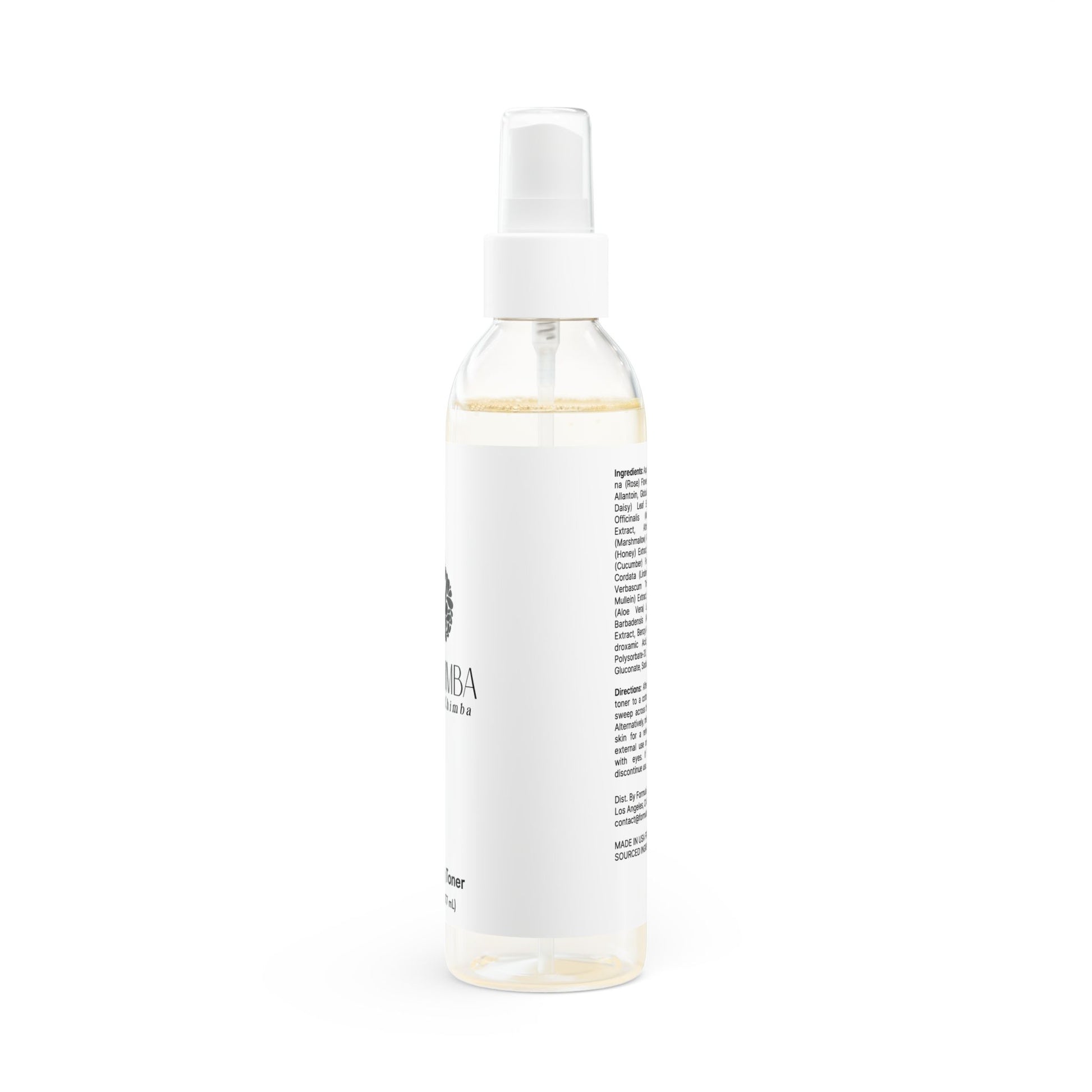 Kay chimba calming toner 6oz - clear bottle + white sprayer - beauty products