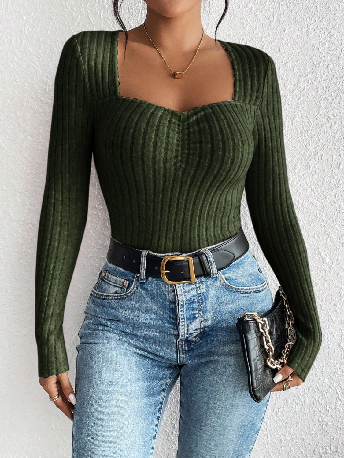 Ribbed long sleeve t-shirt