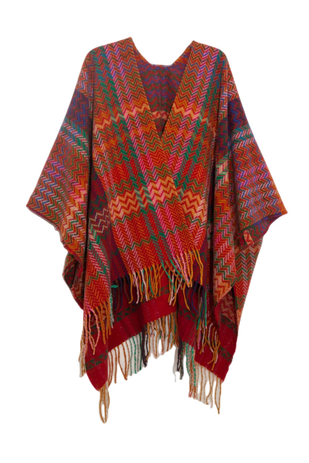 Plaid fringe detail scarf - deep red / one size