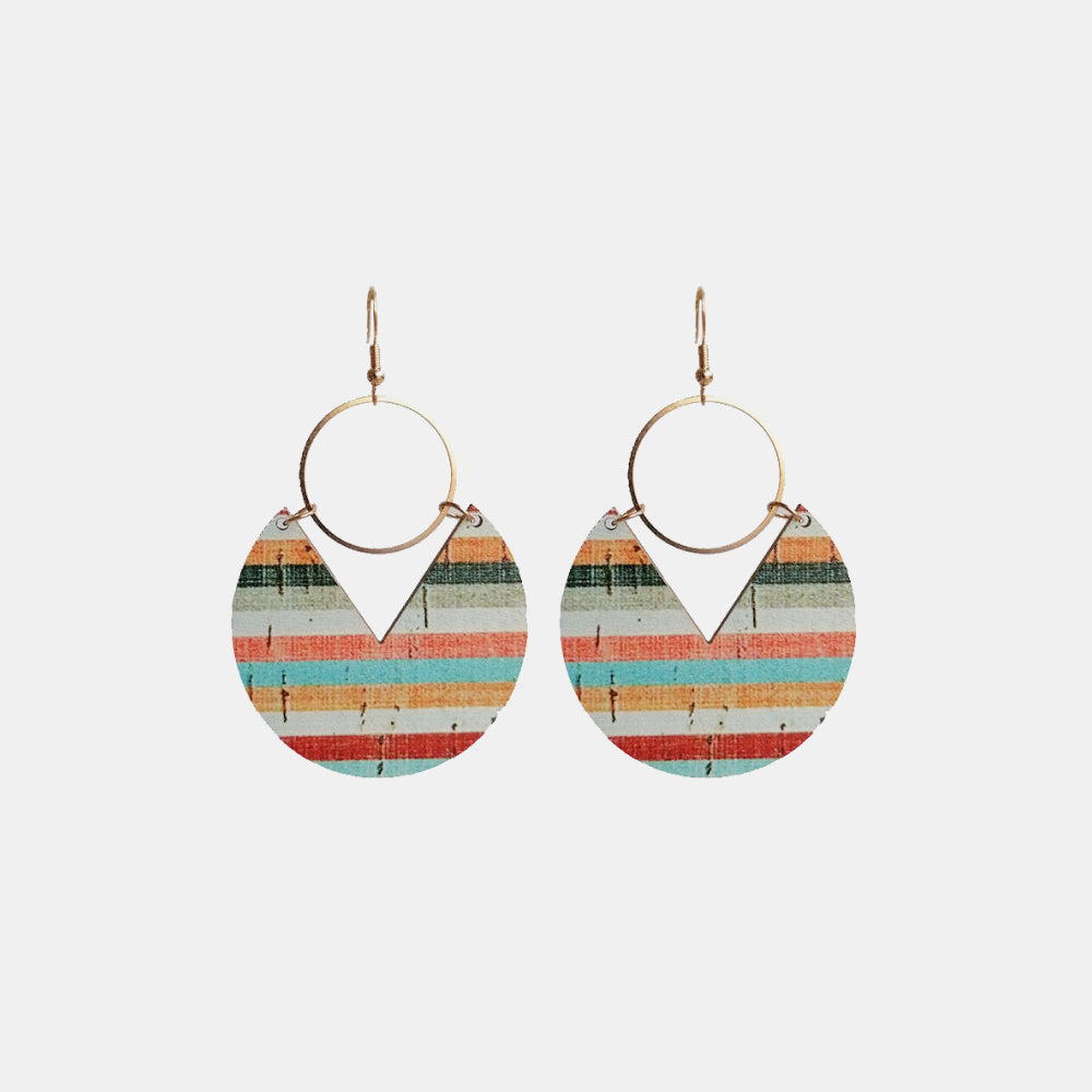 Ms.pac-man shape wooden dangle earrings