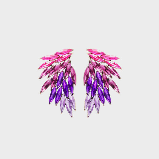 Alloy acrylic wing earrings - lavender / one size