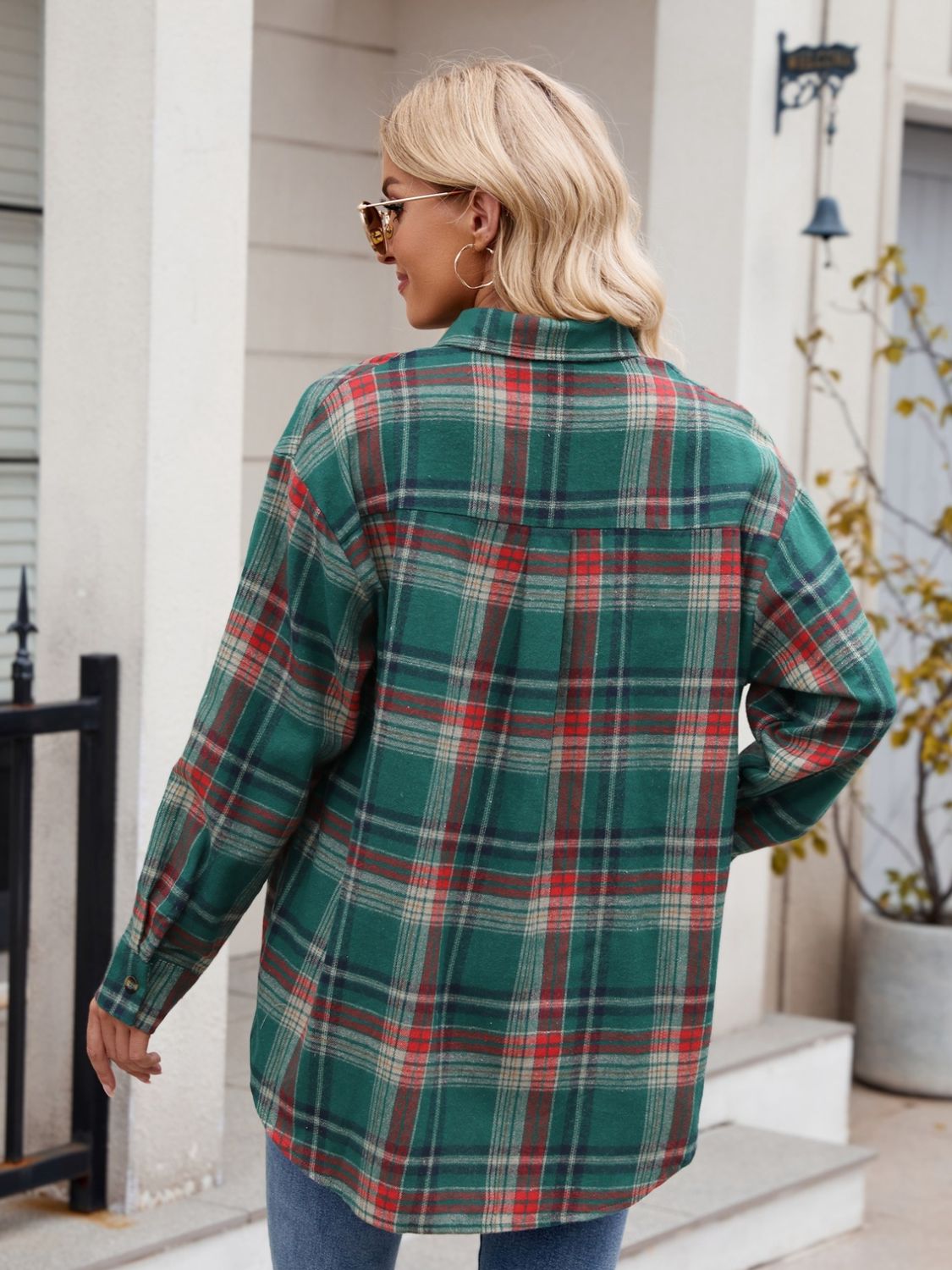 Mandy plaid button up long sleeve shirt