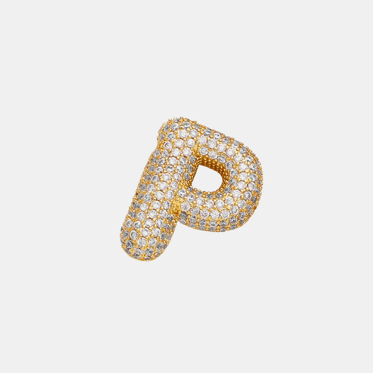 Inlaid zircon bubble initial necklace - style p / one size