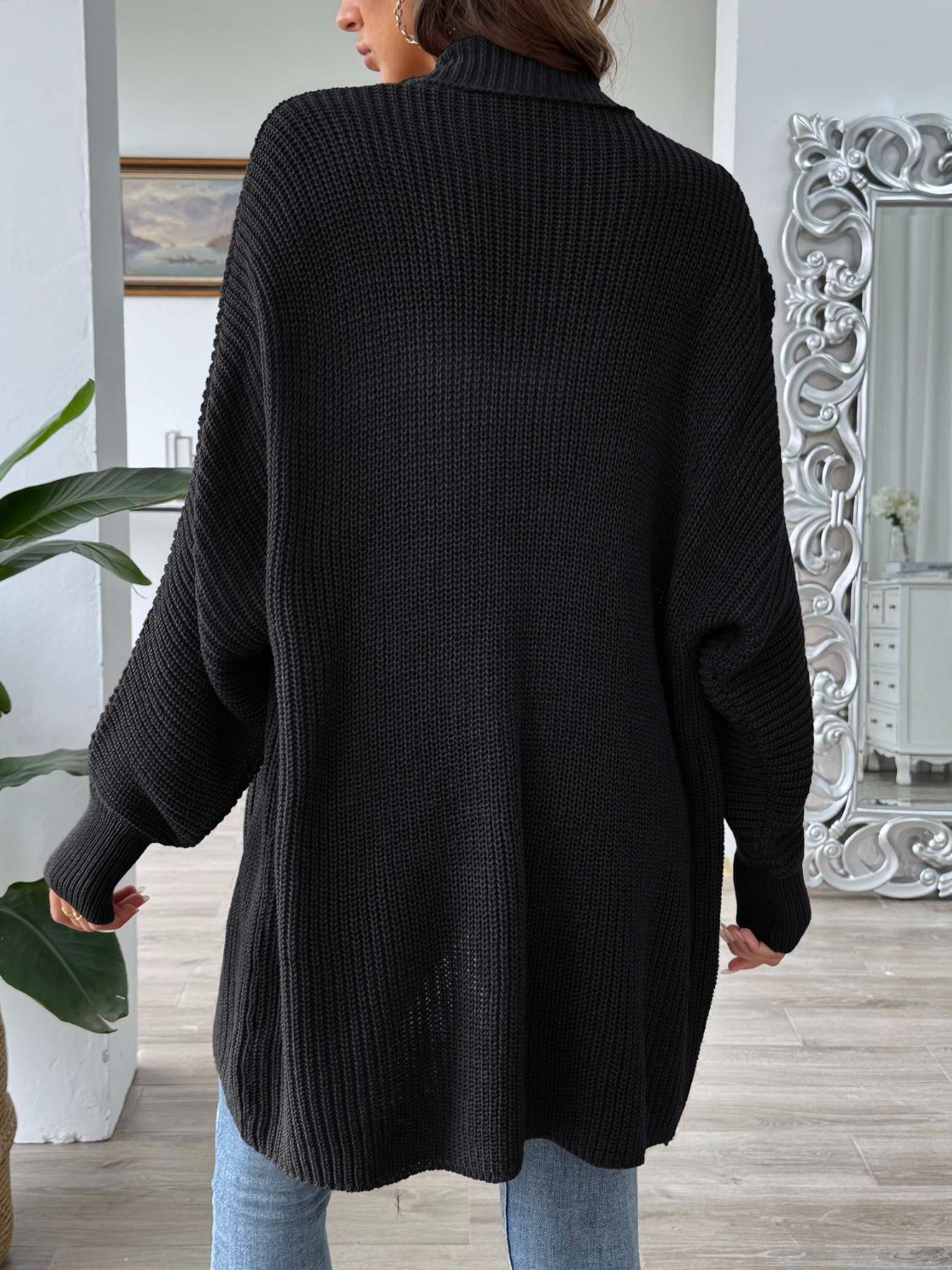 Open front long sleeve cardigan