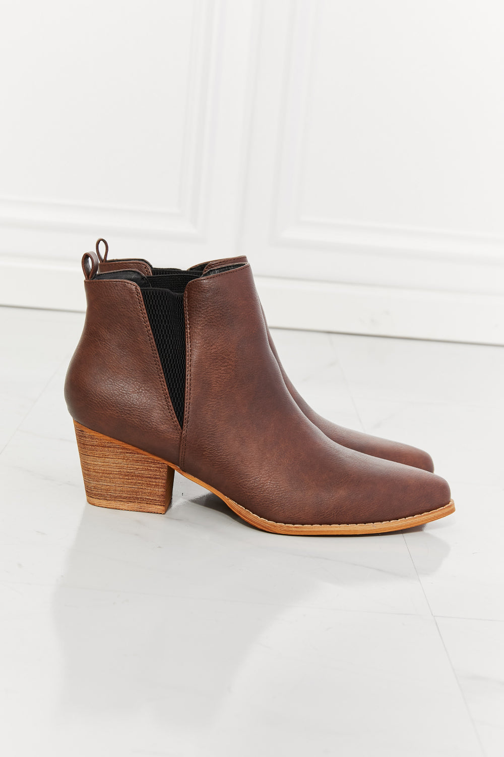 Mmshoes back at it point toe bootie in chocolate