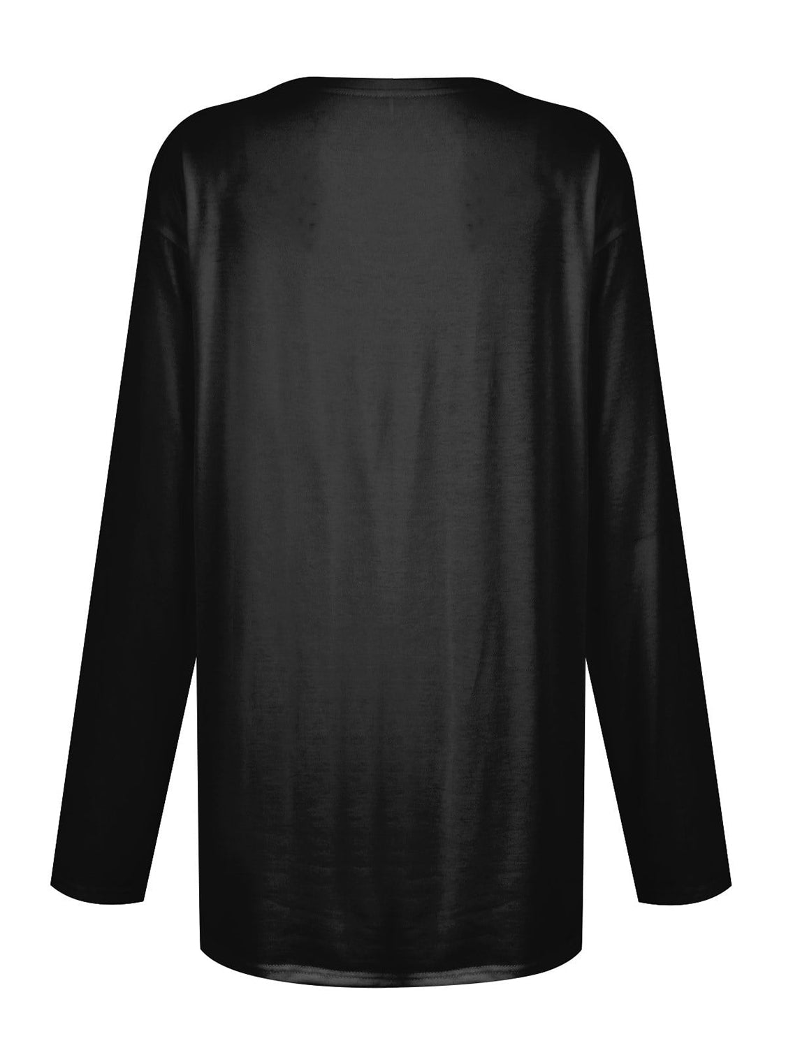 Full size pocketed round neck long sleeve t-shirt