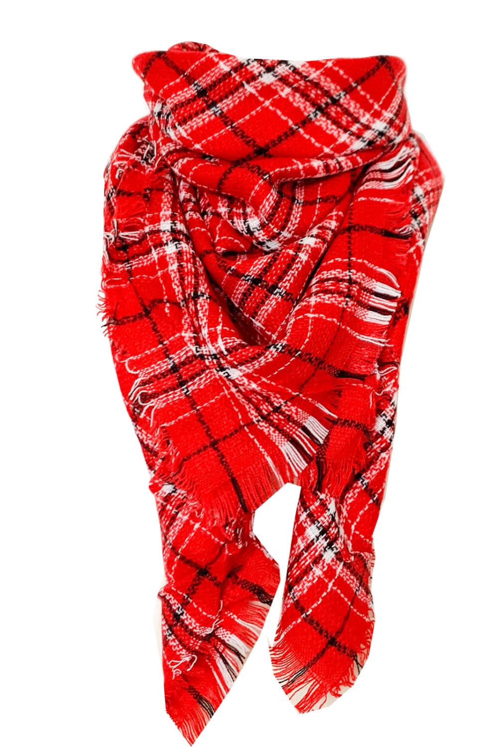 Faux cashmere plaid scarf - style e / one size