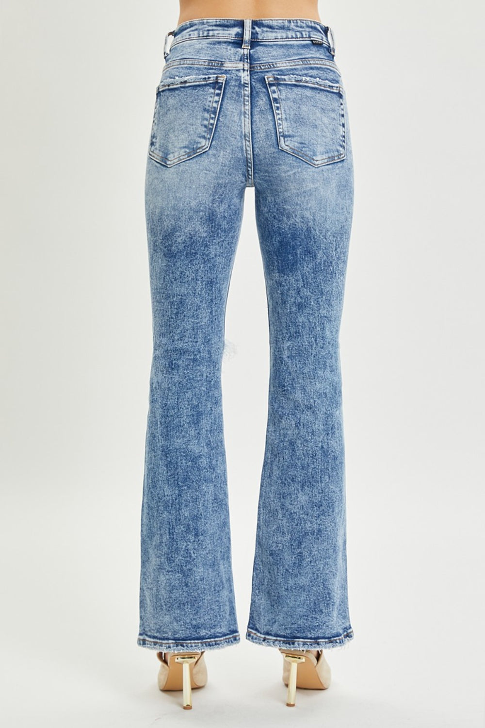 Risen full size high rise distressed flare jeans