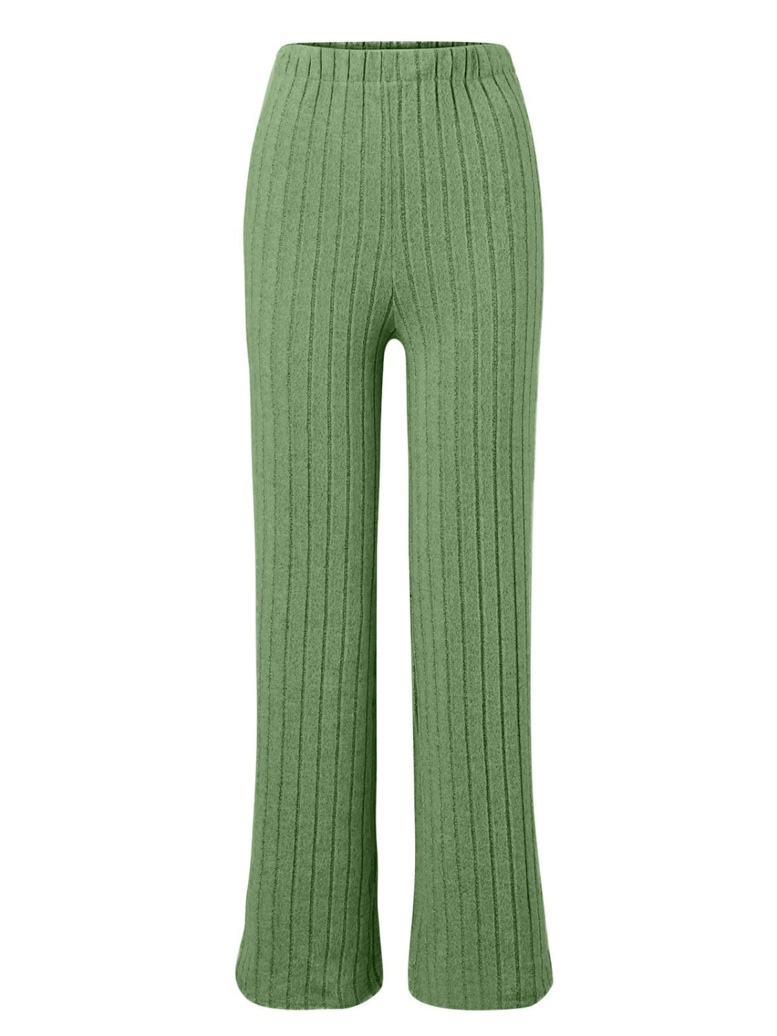 Ribbed mock neck long sleeve top and pants set