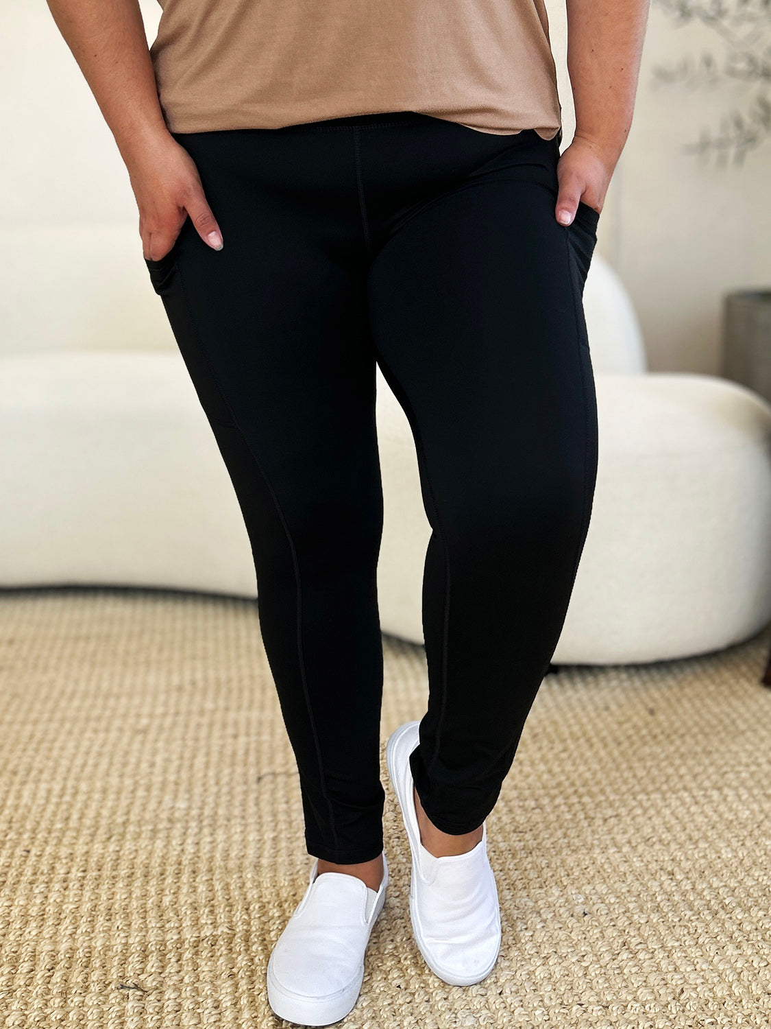 Wide waistband sports leggings