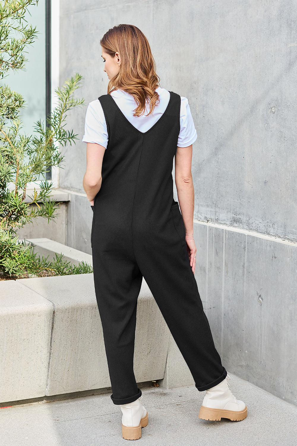 Double take full size sleeveless straight jumpsuit