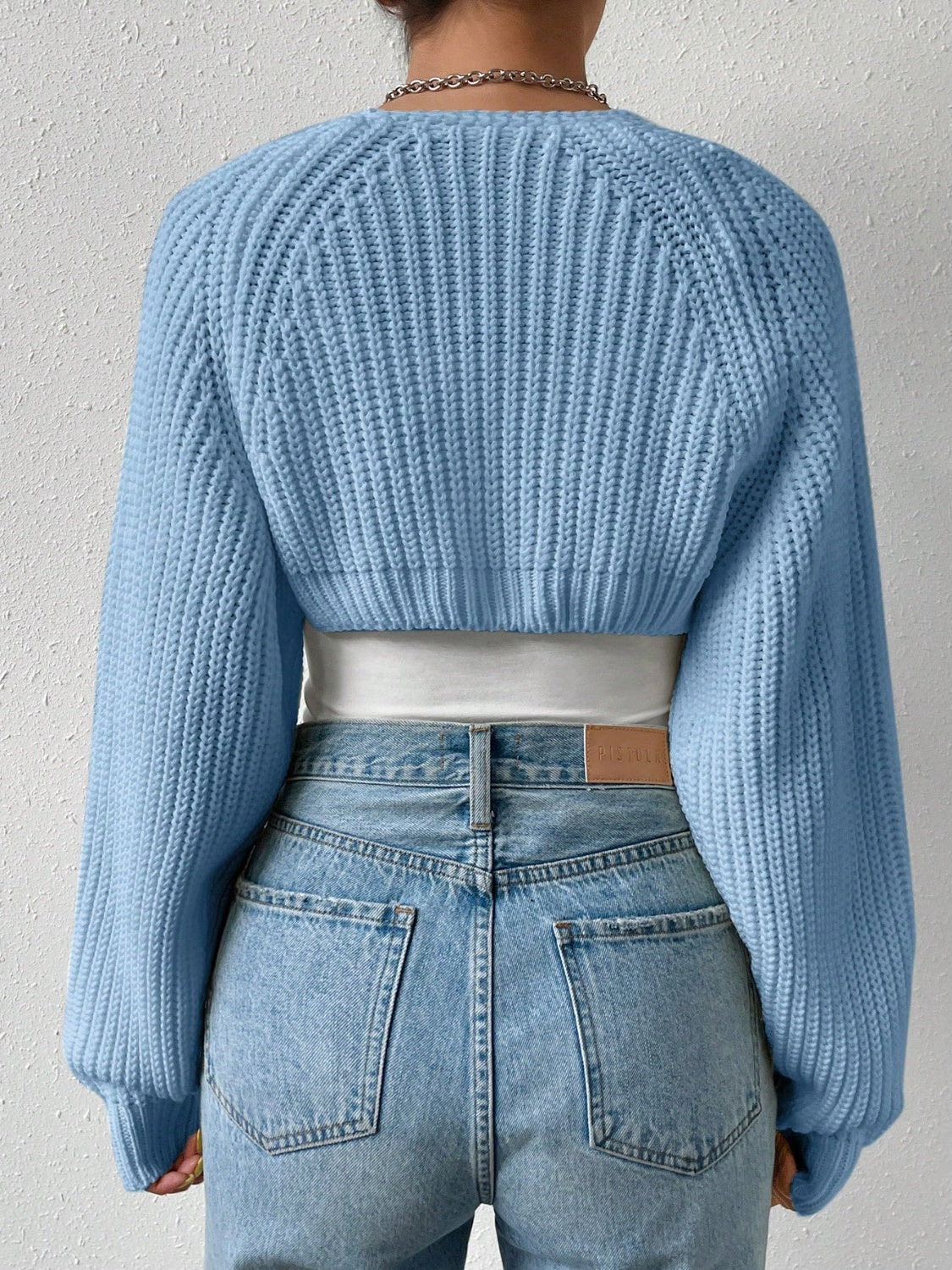 Honey open front long sleeve cropped cardigan