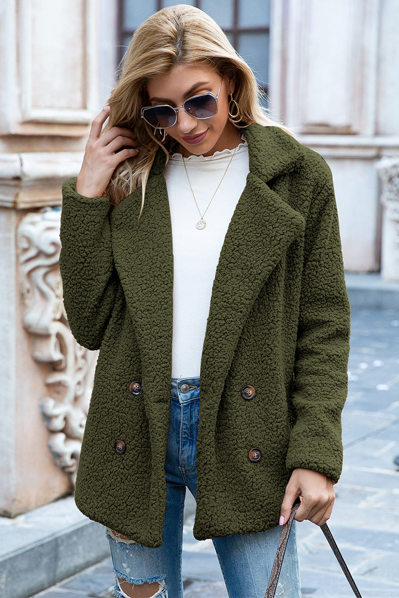 Ivy lane full size lapel collar sherpa coat