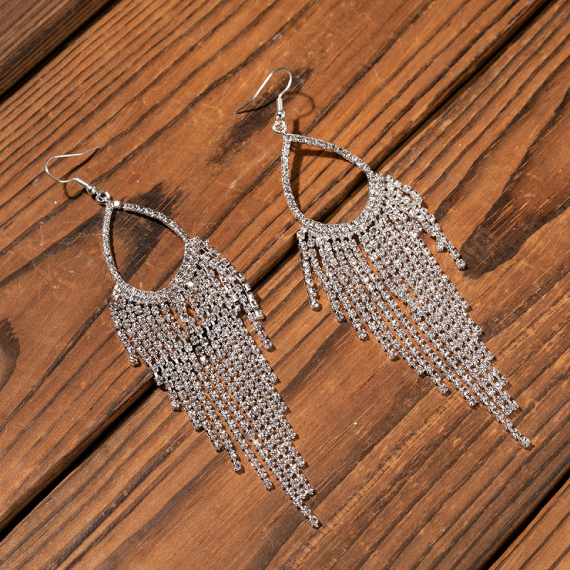 Alloy dangle earrings - transparent / one size