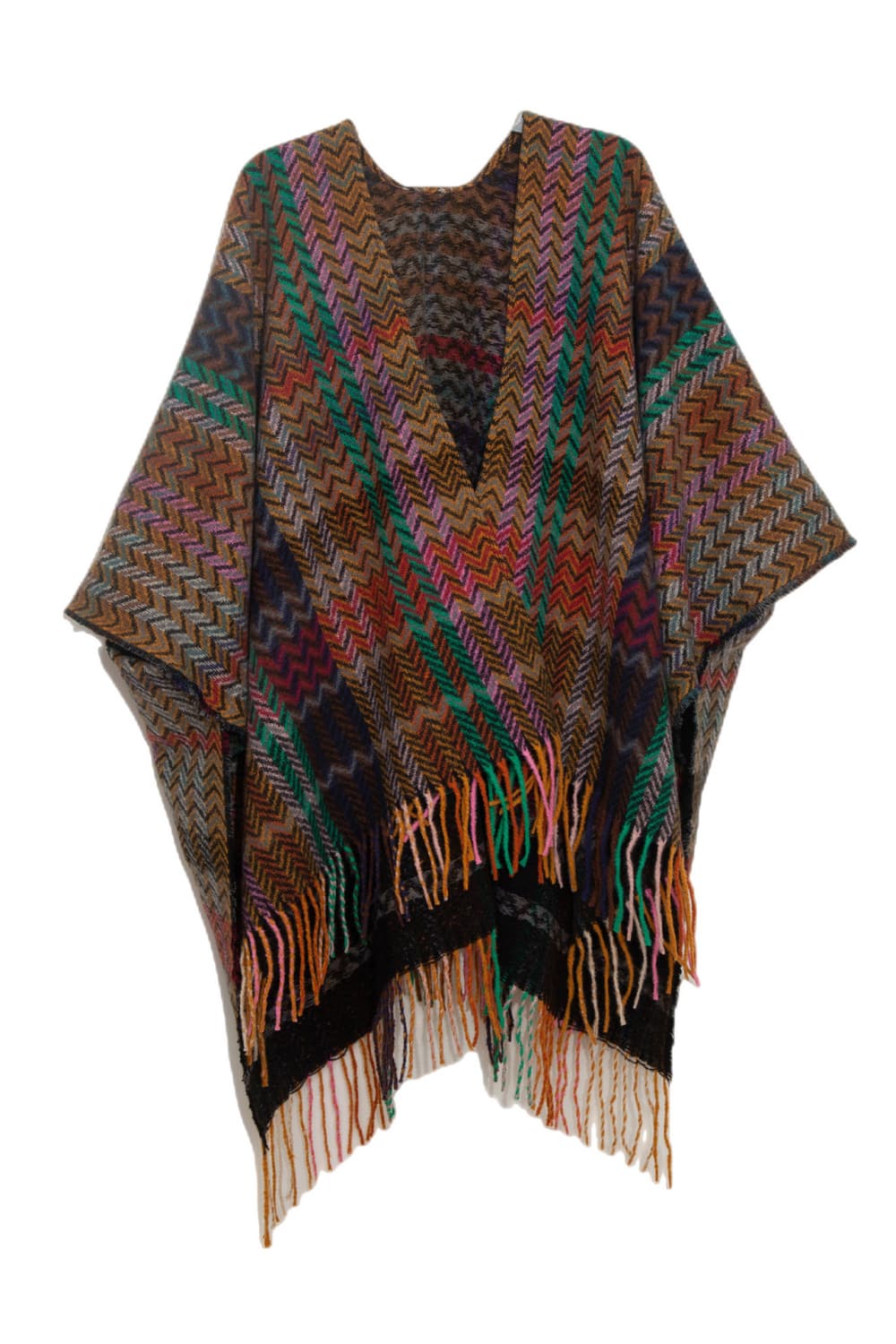 Plaid fringe detail scarf