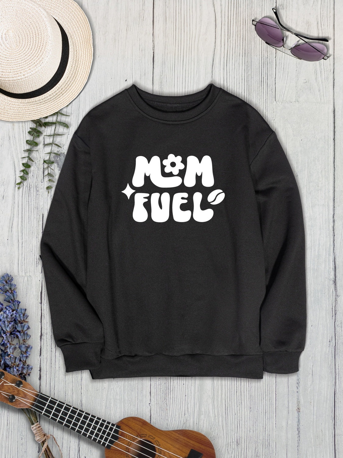 Letter graphic round neck sweatshirt