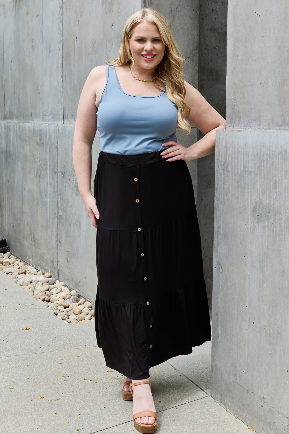 Heimish so easy full size solid maxi skirt