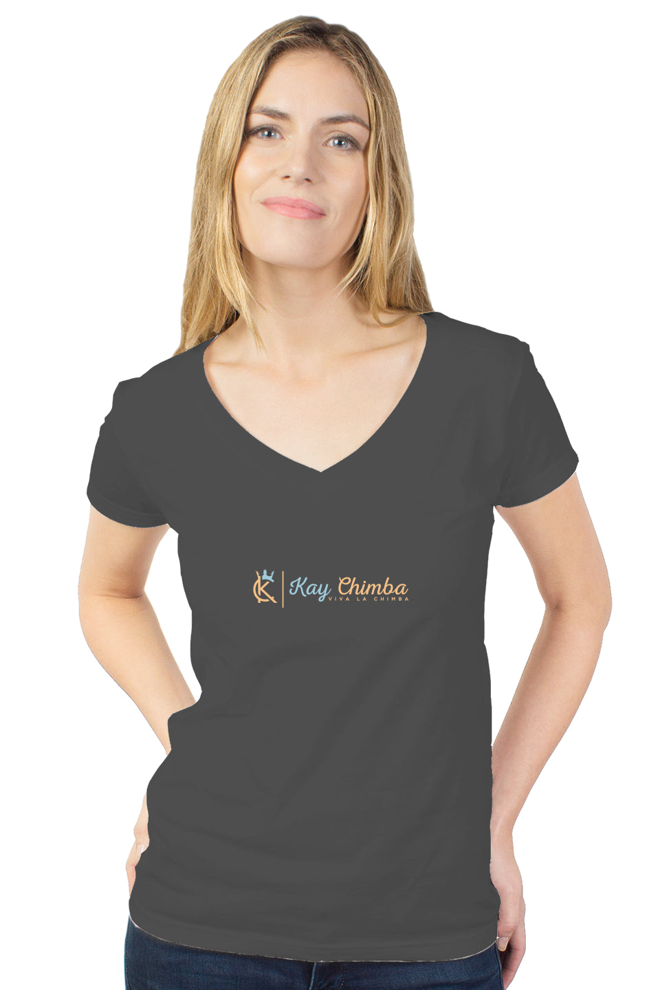 Womens tultex v neck - xs / charcoal - tshirt