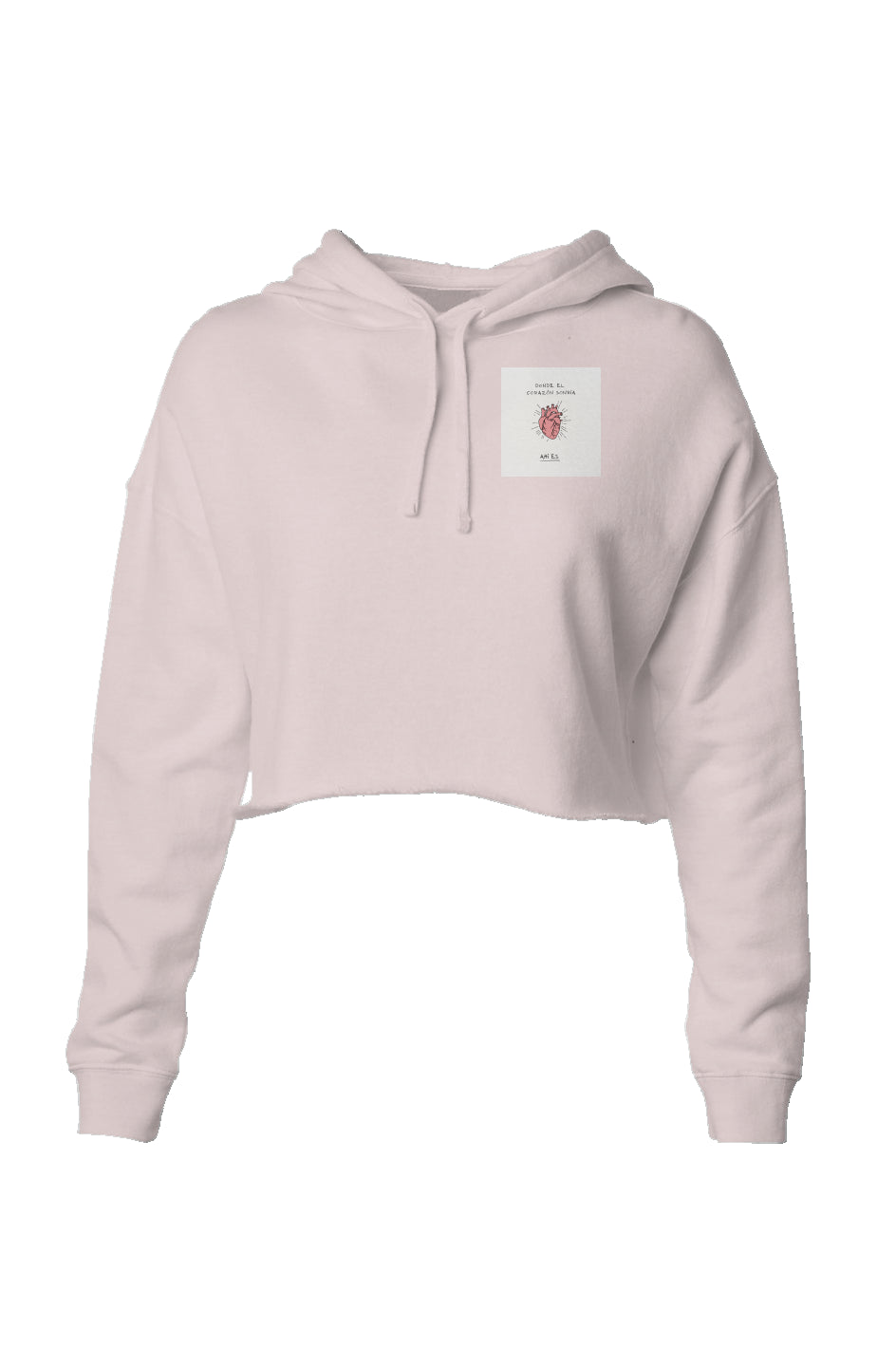 Heartfelt Style: Lightweight Crop Hoodie with Heart Patch