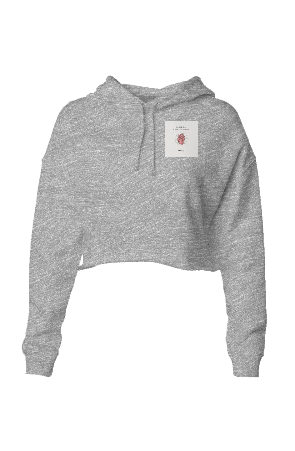 Heartfelt Style: Lightweight Crop Hoodie with Heart Patch