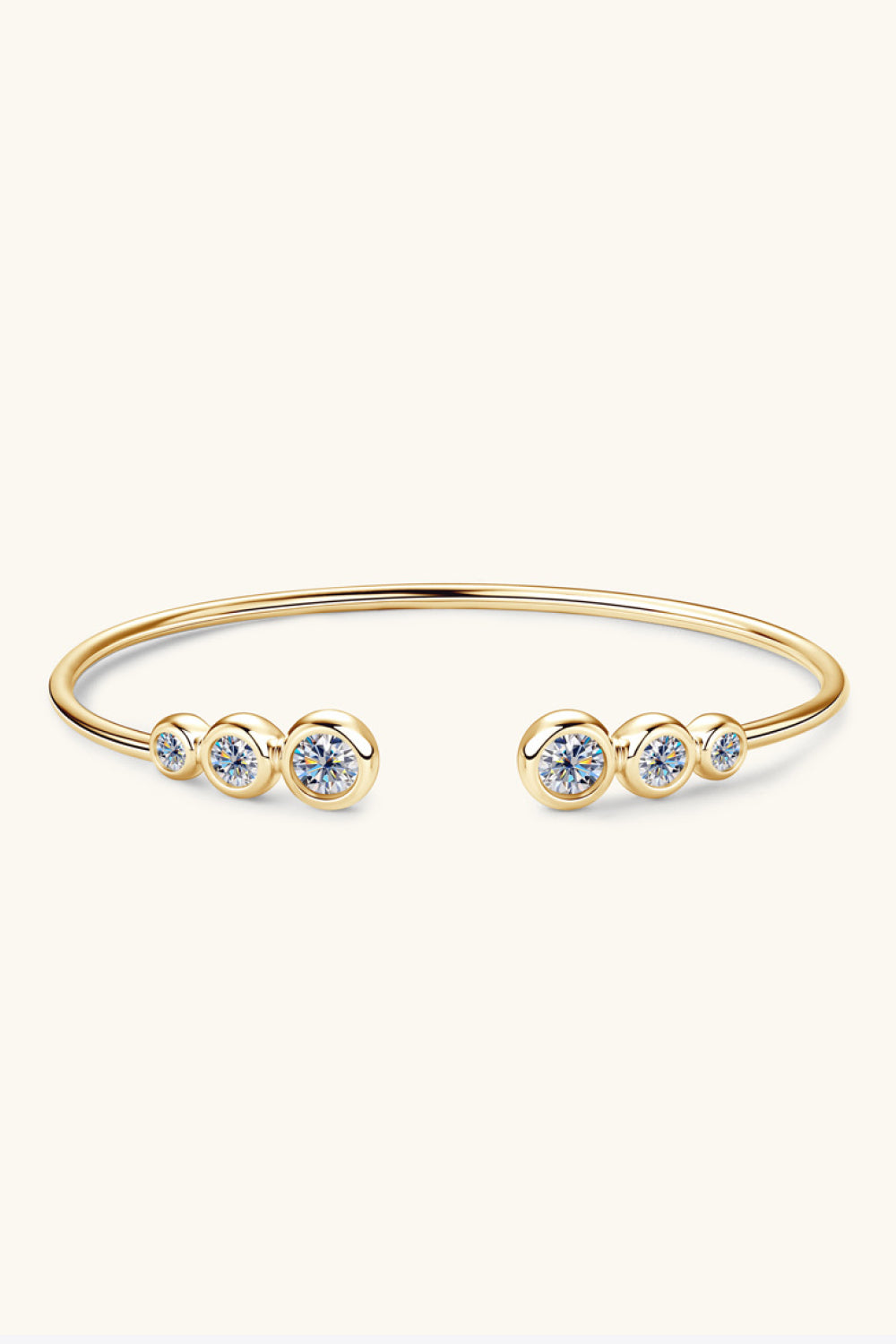 1.8 carat moissanite 925 sterling silver bracelet - gold / one size