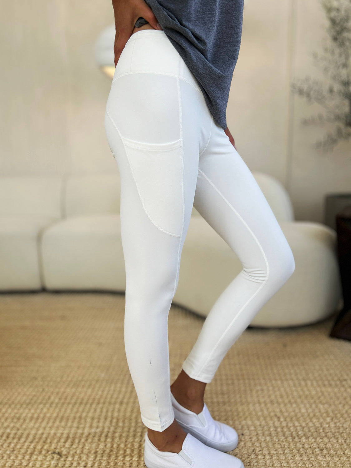 Wide waistband sports leggings