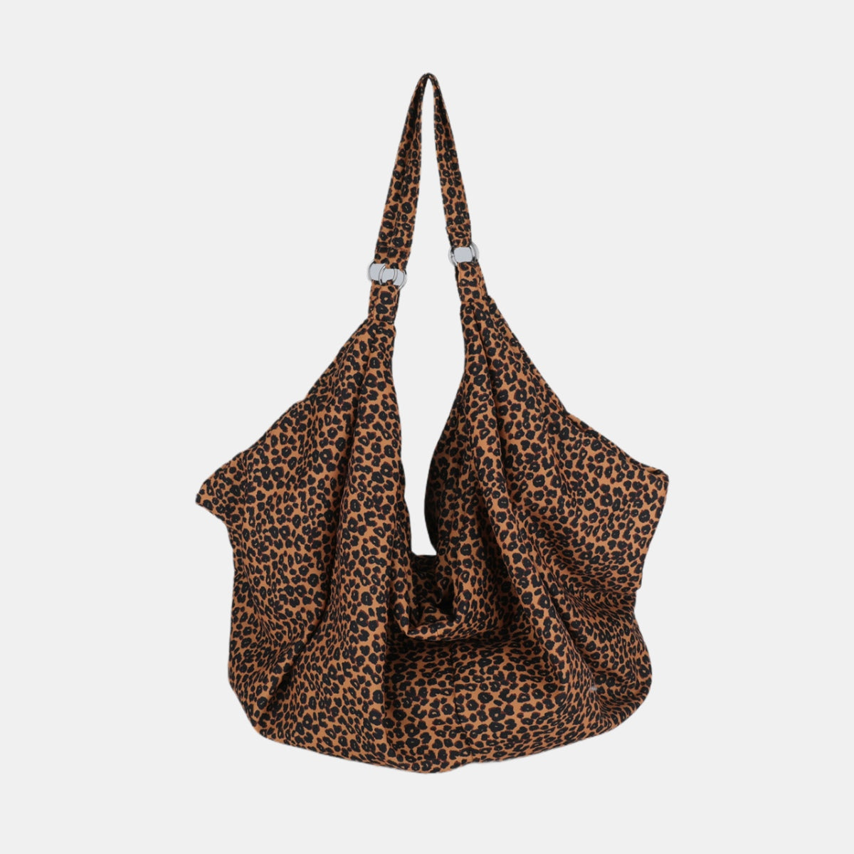 Leopard polyester tote bag - brown / one size