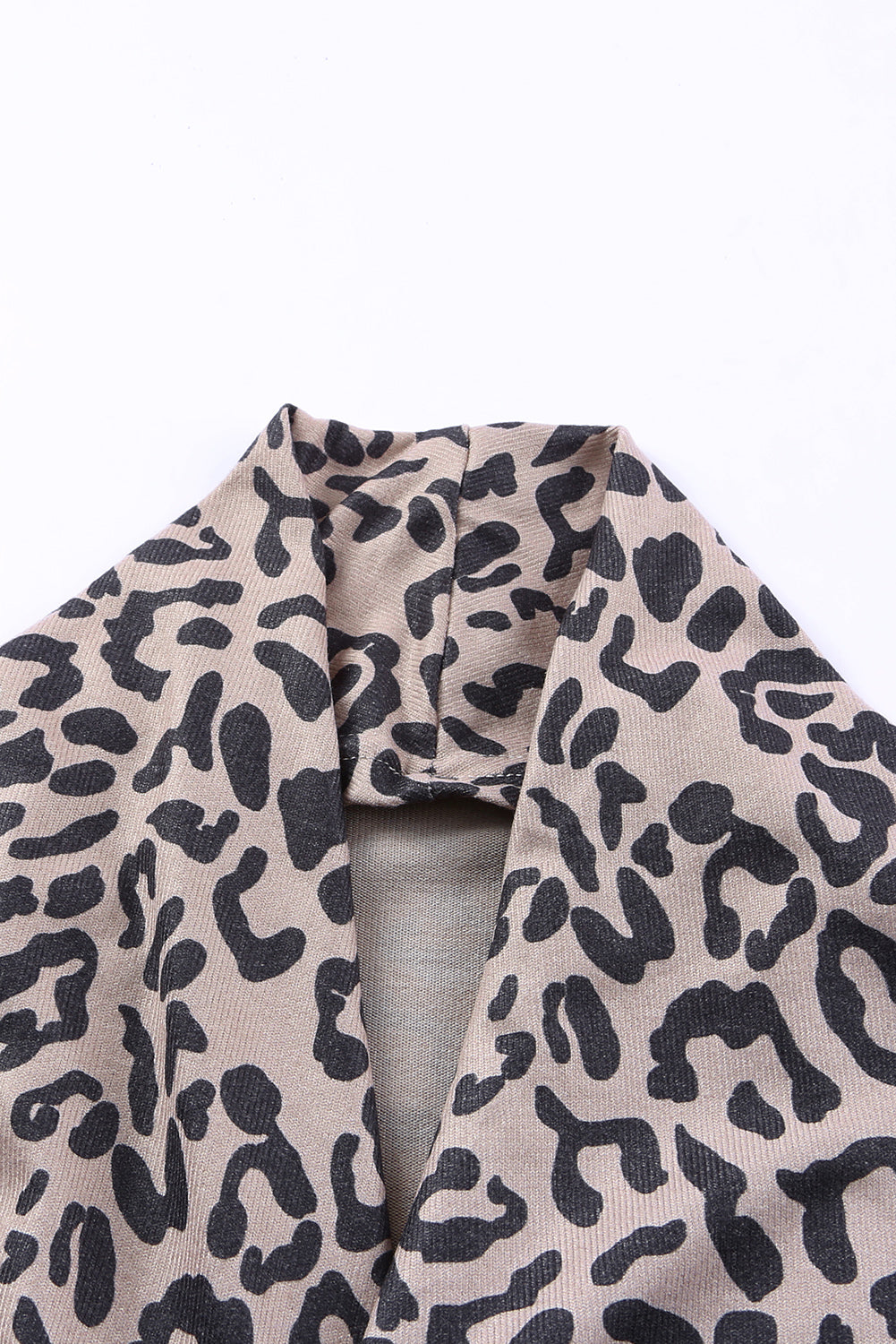 Leopard open front long sleeve cover-up