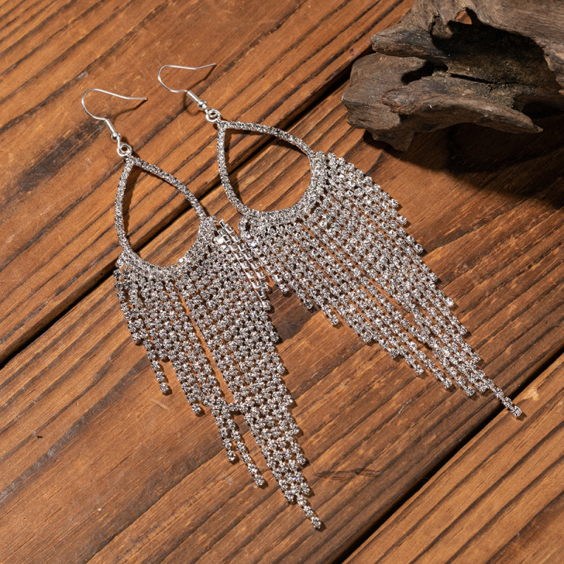 Alloy dangle earrings - transparent / one size