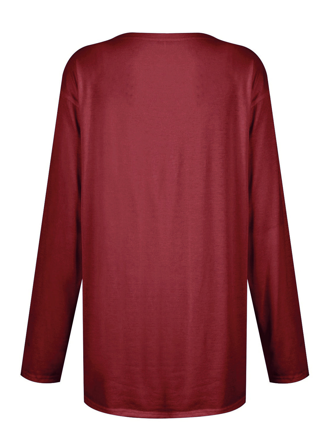 Full size pocketed round neck long sleeve t-shirt