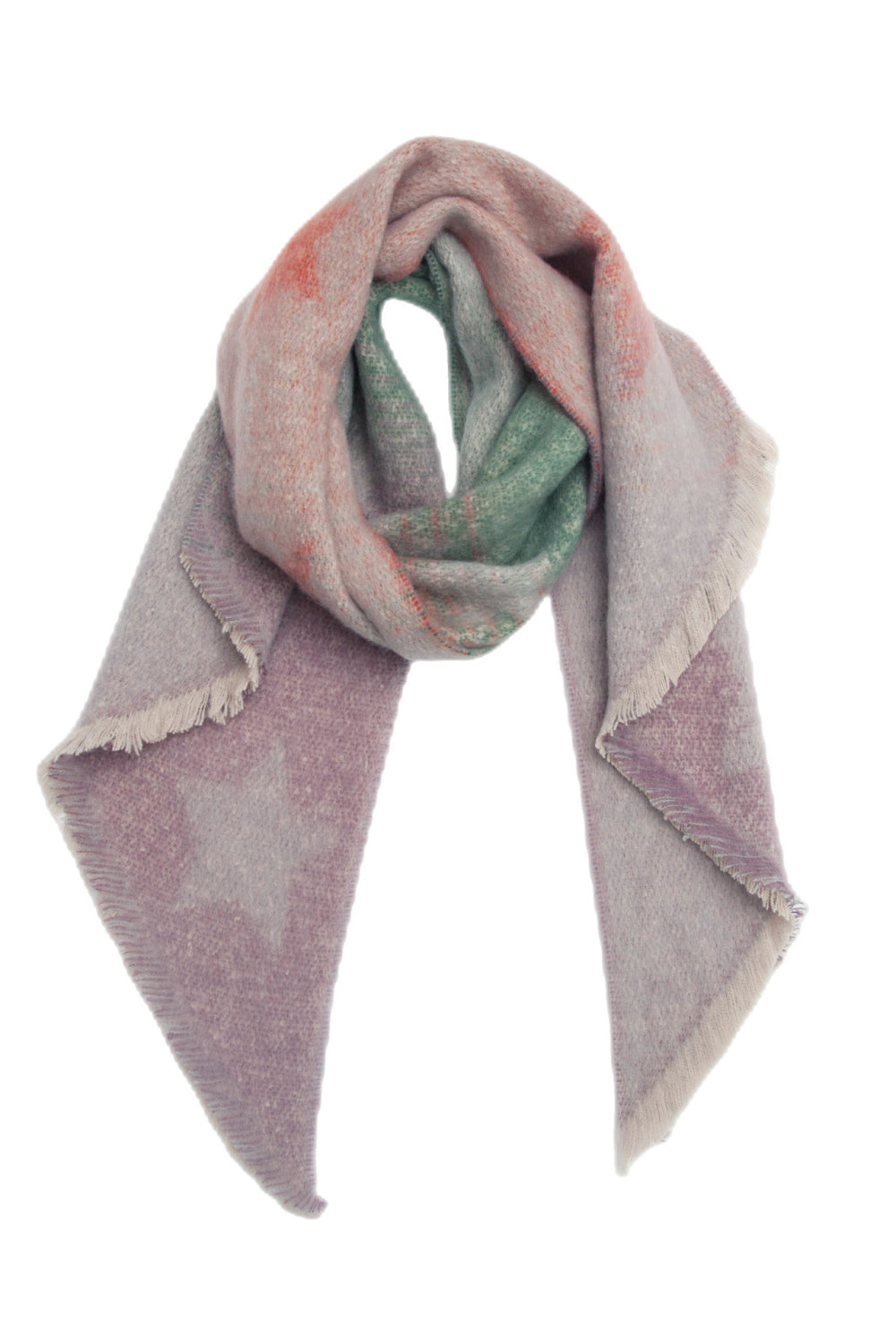 Raw hem polyester scarf - style b / one size