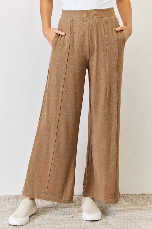 Risen ultra soft wide leg pants - mocha / s