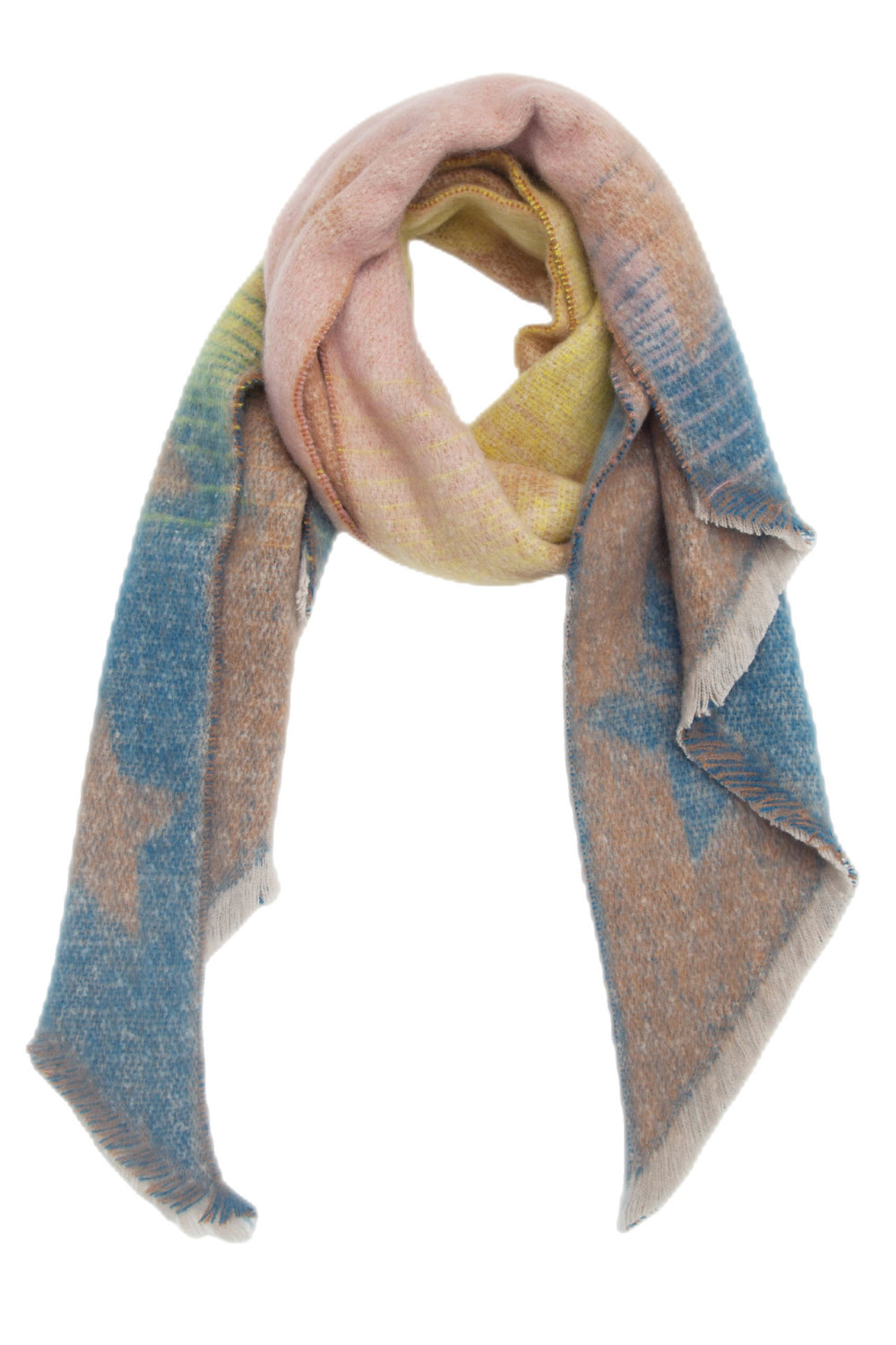 Raw hem polyester scarf - style c / one size